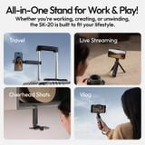  Ulanzi SK-20 Travel Phone Holder Portable Mini Tripod for Smartphone Vertical Horizontal for Livestreaming Shot Vlog Photography 