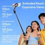  Ulanzi SK26 Portable Selfie Stick Tripod 8-Section Telescope Poles for Group Capture Desktop Livestreaming Dynamic Vlog Shots 