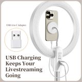  Ulanzi LT030 Ring Video Light 10-in 7 Level Brightness Photography Light Magnetic for Phone Mount with Tripod for Live Selfie 