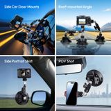  Ulanzi TB15 Suction Cup Mount for Camera Photography Side Car Door Mounts POV Shot with 360° Ballhead Double-Ended Magic Arm 