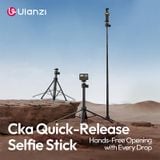  Ulanzi TT24 Cka Quick-Release Selfie Stick with 360° Ball Head for Action Cameras Smartphone Photography Light Outdoor Vlog Shot 
