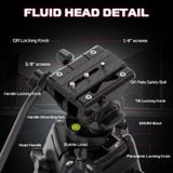  Ulanzi MT-81 Heavy Duty Video Tripod 1/4" 3/8" Screws 8KG Load for DSLR/Mirrorless/Cine Camera Camcorder with Fluid Head Tripod 