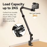  Ulanzi ZJ02 Camera Desk Mount with Holding Arm 4.8cm C-Clamp Flexible Adjustment for Still Life Photography Extend to 65cm Arm 