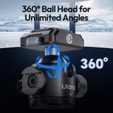  Ulanzi T100 Uka Quick-Release Ball Head 6KG Load for Portrait Landscape Livestreaming Vlog Shots with 360° Adjustable Cold Shoe 
