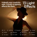  Ulanzi EC65 65W COB Cube Light 13 Light Effects for Vlog Video Production Camera Photography with DC Power Adapter PD Charger 