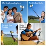  Ulanzi SK26 Portable Selfie Stick Tripod 8-Section Telescope Poles for Group Capture Desktop Livestreaming Dynamic Vlog Shots 