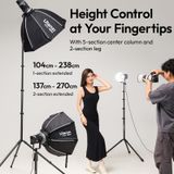  Ulanzi T270 2.7M Light Stand 6KG Load Foldable Tripod with Universal Mount for Photograph Video Lights Cameras Livestream Vlog 