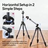  Ulanzi TT59 Horizontal Center Column Tripod 3KG Load with Uka Quick-Release 1.75M Extended for Camera Photography Livestreaming 