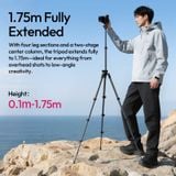  Ulanzi TT59 Horizontal Center Column Tripod 3KG Load with Uka Quick-Release 1.75M Extended for Camera Photography Livestreaming 