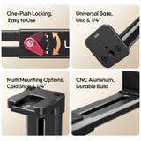  Ulanzi CA15 OneLock Tablet Clamp 13-22.5cm Range with 1/4" Universal Base Cold Shoe Mount for Sheet Music Practice Livestreaming 