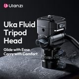  Ulanzi U190 II Uka Fluid Tripod Head Max Load 4KG Quick-Release for Photography Camera Movements Panoramic Shots with Bowl Base 
