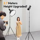  Ulanzi T270 2.7M Light Stand 6KG Load Foldable Tripod with Universal Mount for Photograph Video Lights Cameras Livestream Vlog 