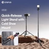  Ulanzi MT-89 2M Quick-Release Light Stand with Cold Shoe Mount 8-Section Extend Photograph Tripod for Action Camera Phone Clamp 
