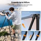  Ulanzi TZ01 Versatile 2-in-1 Carbon Fiber Tripod 1.63M Outdoor Rooftop Travel Vlogging Livestream Shot Camera Urban Landscapes 