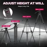 Ulanzi MT-81 Heavy Duty Video Tripod 1/4" 3/8" Screws 8KG Load for DSLR/Mirrorless/Cine Camera Camcorder with Fluid Head Tripod 