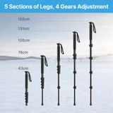  Ulanzi Lightweight Monopod Aluminium DSLR Camera Tripod for  1/4''3/8'' Hiking Travel Selfie Stick Max 155cm Extend 5KG Load 