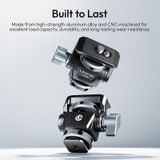  Ulanzi CO82 Adjustable Damping Ball Head Flat-Head Knob for Tripod Camera Photography 3KG Load 360° Rotation with 1/4" Mount 