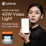  Ulanzi P40 Bi/P40 RGB 40W Video Light 14000Lux 37Wh with LED Display for Portrait Still Life Photography Shooting Light Painting 