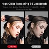  Ulanzi VIJIM VL66 3200k-6500k Vlog Fill Light 360° Rotatable LED Video Light Extend Cold Shoe 2000mAh Battery with Light Stand 