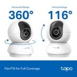  Camera An Ninh Xoay/Nghiêng Hai Ống Kính TAPO C250 4K (8MP, 360º horizontal and 116º vertical range, Custimizable Block Zones, Works with Google Assistant/Amazon Alexa/Samsung SmartThings) 