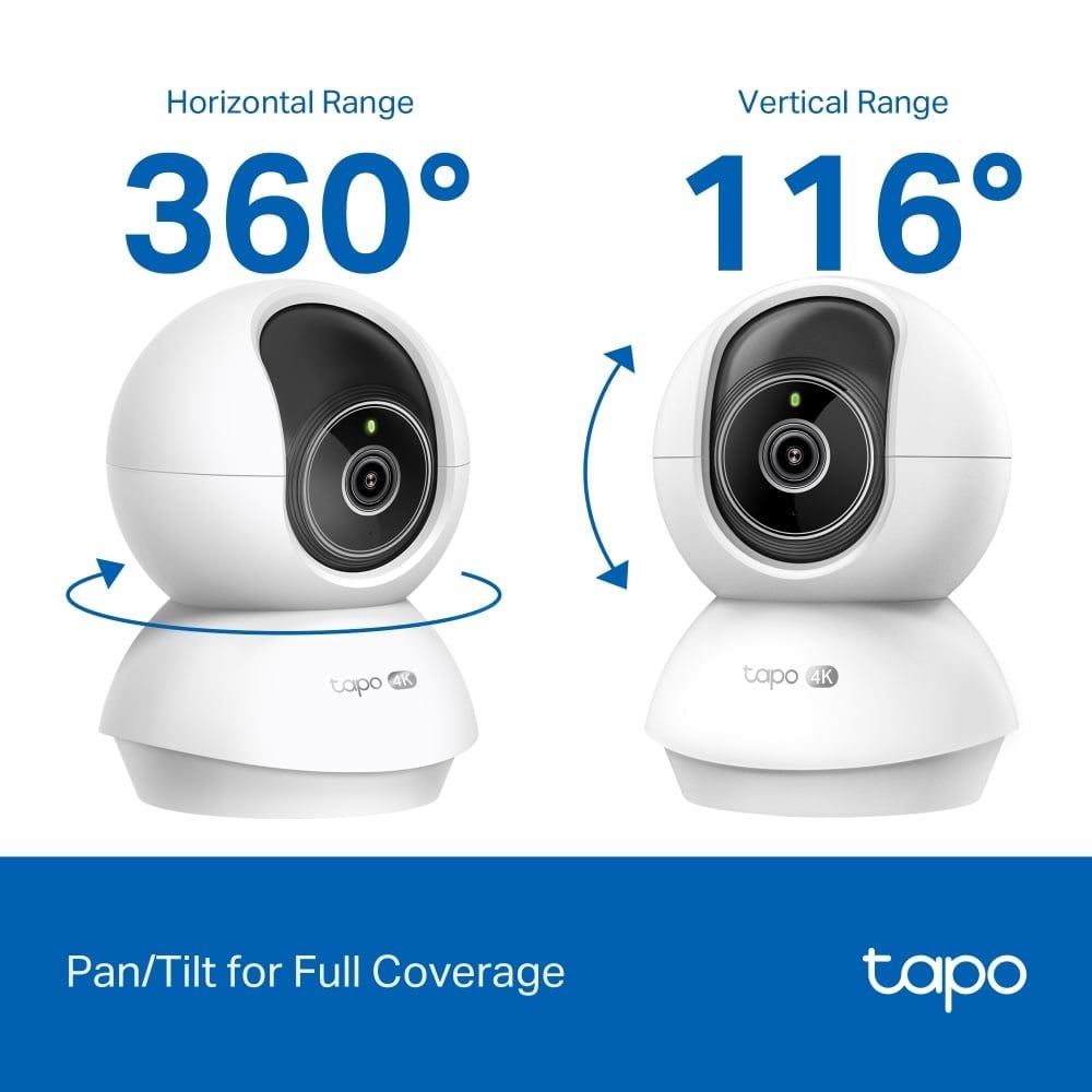  Camera An Ninh Xoay/Nghiêng Hai Ống Kính TAPO C250 4K (8MP, 360º horizontal and 116º vertical range, Custimizable Block Zones, Works with Google Assistant/Amazon Alexa/Samsung SmartThings) 