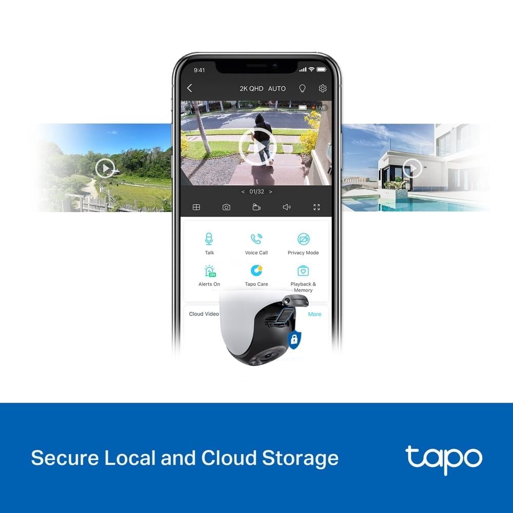  Camera Wi-Fi An Ninh Quay Quét Ngoài Trời TAPO C520WS 2K (4MP, Comprehensive AI Detection, 360° All-Round Protection, IP66, Works with Google Home/Amazon Alexa) 