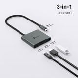  Hub Mở Rộng Đa Năng 3-in-1 TP-LINK UH3020C (Type-C to HDMI4K@60Hz + USB-A 3.0 5Gbps + 1*Type-C PD100W) 
