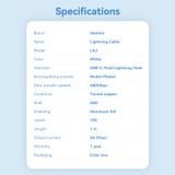  Cáp Sạc Nhanh C to Lightning VENTION LAJ 27W (3A, 480Mbps, Apple Carplay Support, 1m) 