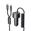  Tẩu Sạc Cho Ô Tô MCDODO CC-037 120W (1*Type-C + 1*USB-A port, with Built-in Spring Type-C + Lightning Cables) 