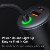  Tẩu Sạc Cho Ô Tô MCDODO CC-037 120W (1*Type-C + 1*USB-A port, with Built-in Spring Type-C + Lightning Cables) 
