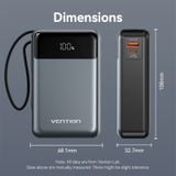  Pin Dự Phòng Kèm Cáp Type-C VENTION FHY 20000mAh 65W (1*Type-C + 1*USB-A port, Digital Display) 