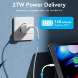  Cáp Sạc Nhanh C to Lightning VENTION LAJ 27W (3A, 480Mbps, Apple Carplay Support, 1m) 