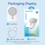  Pin Dự Phòng Không Dây VENTION FHT 10000mAh 22.5W (15W Wireless Charging, 1*Type-C + 1*USB-A port, LED Digital Display, Built-In Folding Stand) 