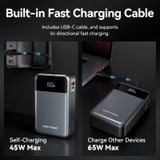  Pin Dự Phòng Kèm Cáp Type-C VENTION FHY 20000mAh 65W (1*Type-C + 1*USB-A port, Digital Display) 
