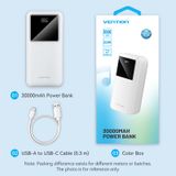  Pin Dự Phòng VENTION FHM 30000mAh 22.5W (1*Type-C + 2*USB-A port, Digital Display) 