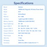  Pin Dự Phòng Không Dây VENTION FHT 10000mAh 22.5W (15W Wireless Charging, 1*Type-C + 1*USB-A port, LED Digital Display, Built-In Folding Stand) 