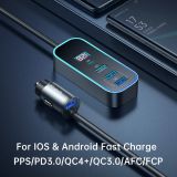  Tẩu Sạc Cho Ô Tô MCDODO CC-190 107W (Digital Display 1*Type-C + 4*USB-A, with 1.5m Cable) 