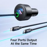  Tẩu Sạc Cho Ô Tô MCDODO CC-037 120W (1*Type-C + 1*USB-A port, with Built-in Spring Type-C + Lightning Cables) 