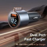  Tẩu Sạc Cho Ô Tô MCDODO CC-369 75W (1*Type-C + 1*USB-A, with Digital Display) 
