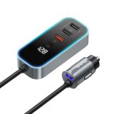  Tẩu Sạc Cho Ô Tô MCDODO CC-190 107W (Digital Display 1*Type-C + 4*USB-A, with 1.5m Cable) 