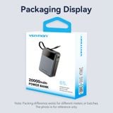  Pin Dự Phòng Kèm Cáp Type-C VENTION FHY 20000mAh 65W (1*Type-C + 1*USB-A port, Digital Display) 