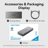  HUB Chuyển Đổi Đa Năng 11-in-1 VENTION TPW (Type-C to RJ45 1Gbps + 1*TF/SD + 1*USB-C Host + 1*Type-C PD100W + 1*USB-C/1*HDMI2 4K@60Hz + USB-A 3.2 Gen2 10Gbps + 2*Type-C 3.2 Gen2 10Gbps + DP or HDMI1 4K@60Hz, DisplayLink, Compatible with Windows/MacOS) 