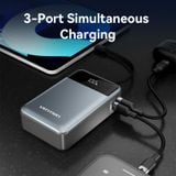  Pin Dự Phòng Kèm Cáp Type-C VENTION FHY 20000mAh 65W (1*Type-C + 1*USB-A port, Digital Display) 
