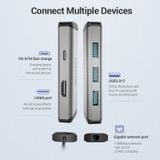  HUB Mở Rộng Đa Năng 6-in-1 VENTION CNC (Type-C to HDMI/USB3.0*3/RJ45/PD, 0.15M) 