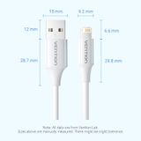  Cáp Sạc Nhanh USB to Lightning VENTION LAI 2.4A (1m, 480Mbps) 