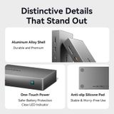  HUB Chuyển Đổi Đa Năng 11-in-1 VENTION TPW (Type-C to RJ45 1Gbps + 1*TF/SD + 1*USB-C Host + 1*Type-C PD100W + 1*USB-C/1*HDMI2 4K@60Hz + USB-A 3.2 Gen2 10Gbps + 2*Type-C 3.2 Gen2 10Gbps + DP or HDMI1 4K@60Hz, DisplayLink, Compatible with Windows/MacOS) 