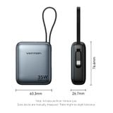  Pin Dự Phòng VENTION FHE 10000mAh 35W (Digital Dislplay, With Type-C Built-in Cable) 