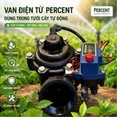 Van điện từ tưới tự động ren 49mm 24V AC DC hiệu Percent