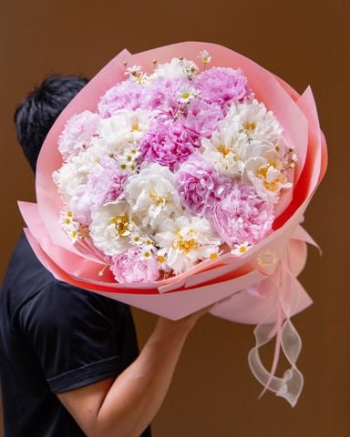  Pink - White Peony 
