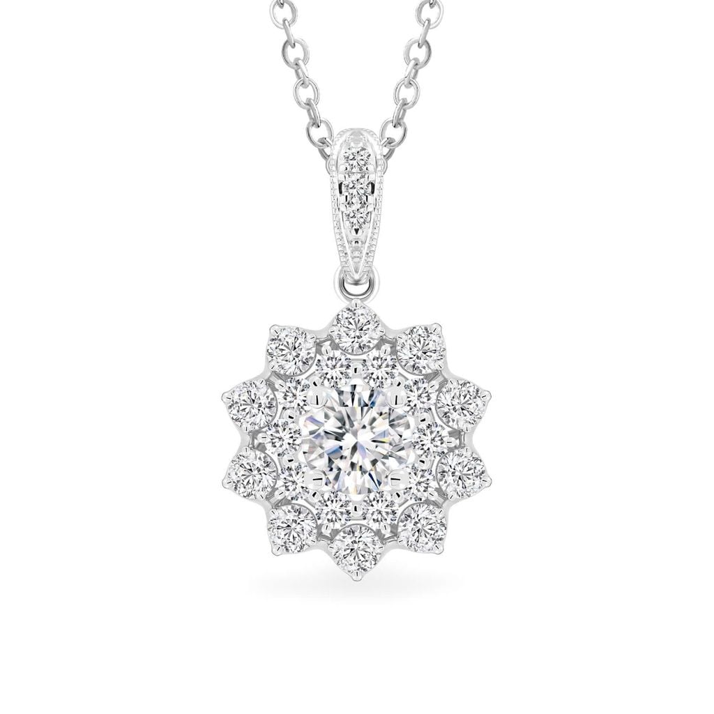 Mặt dây vàng trắng 14K gắn kim cương DOJI AFPB100125F2HA1 